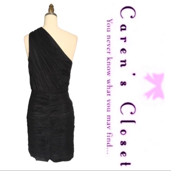 Armani Exchange Black Mesh One Shoulder Mini Dress - Picture 4 of 5